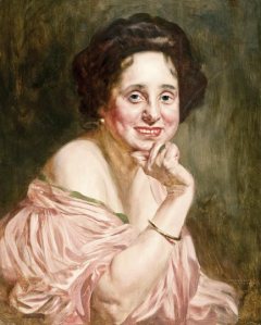 Portrait of a Laughing Lady by Bertalan Karolvszky